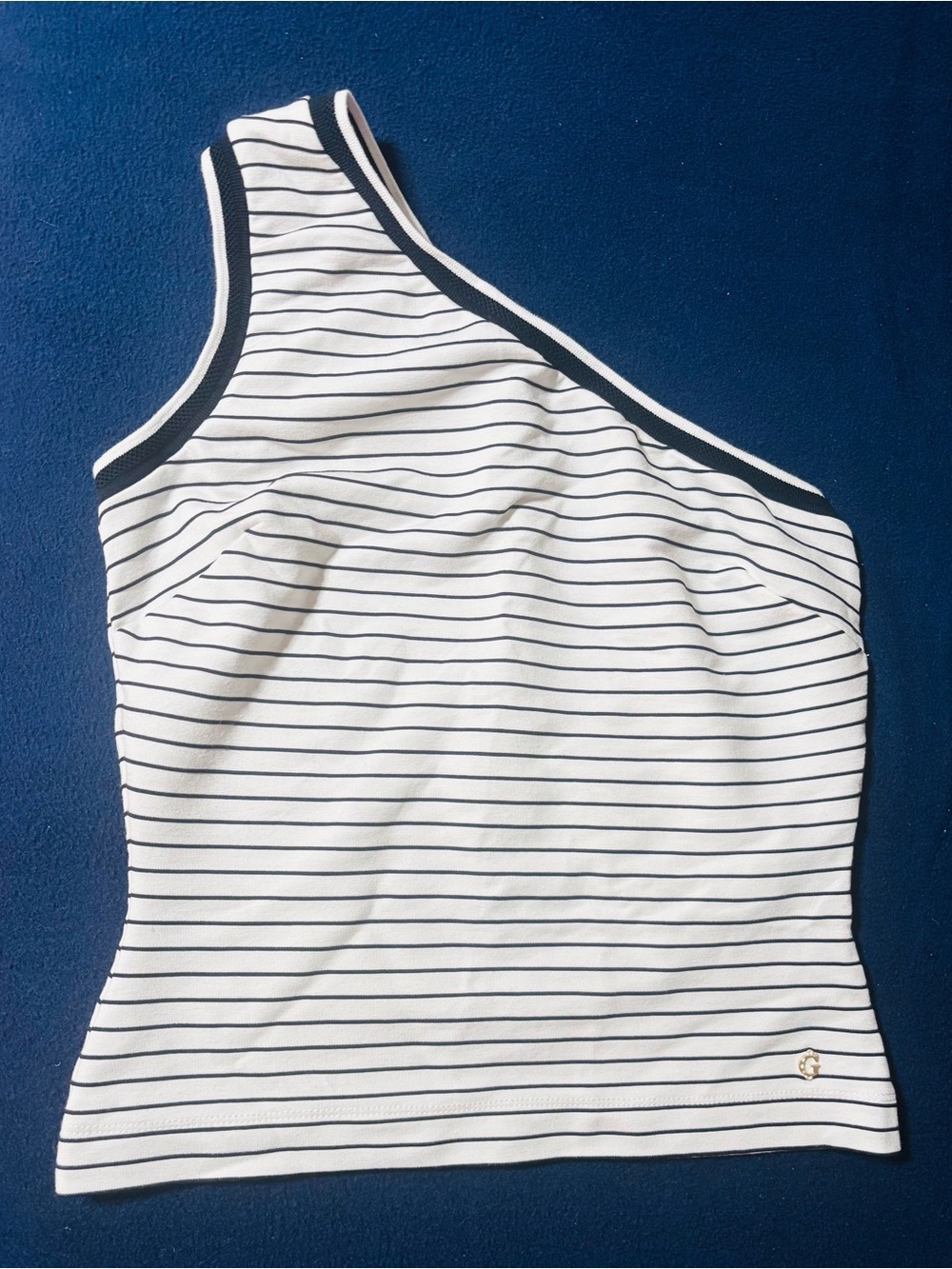 Guess Black and White Striped Top